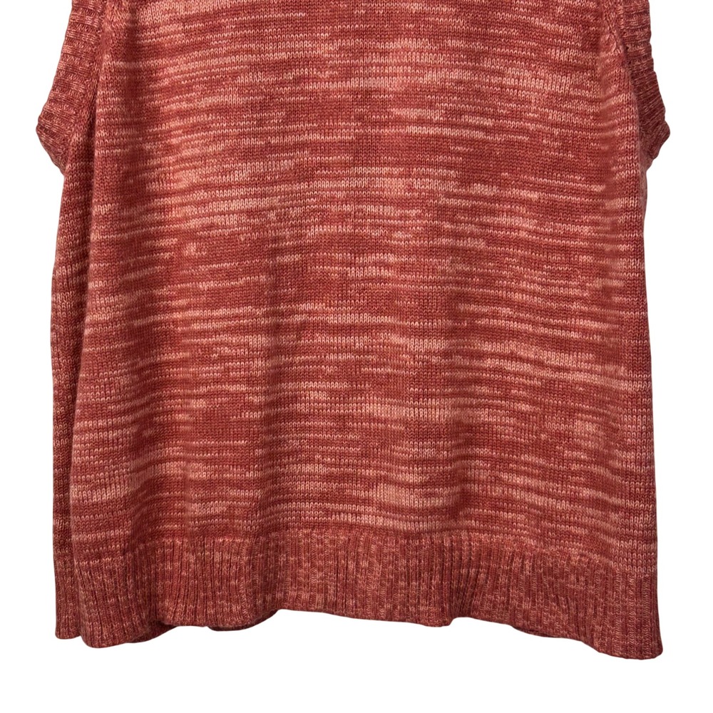 Blair Sweater Vest Womens XLarge Red Marled Full Zip Mock Neck Acrylic Knit - Picture 9 of 10